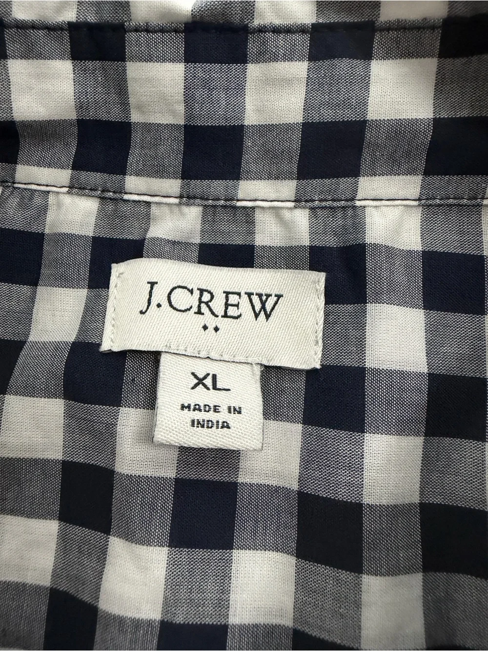 J. Crew Navy and White Gingham Button-Down Shirt size XL